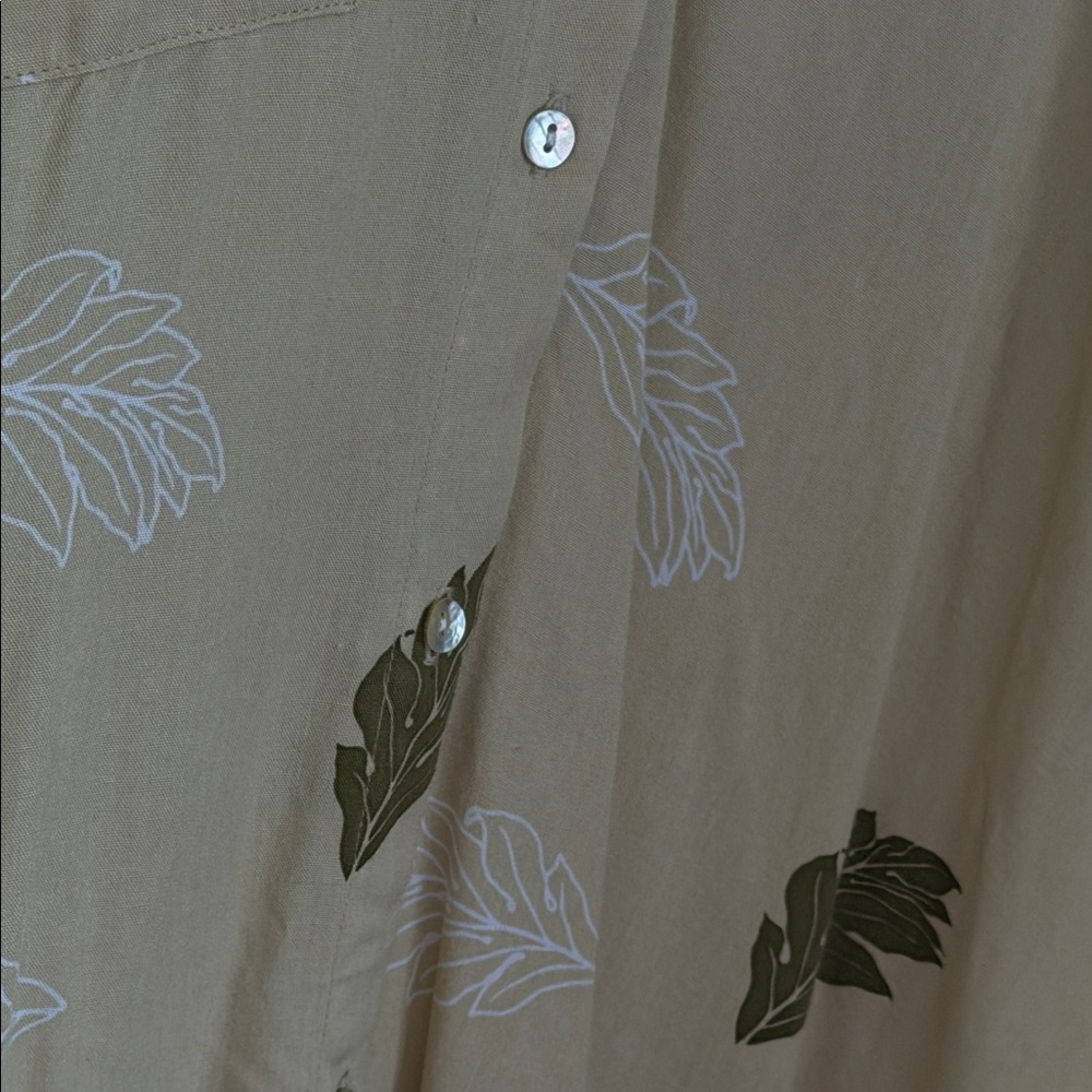 Sig Zane Beige and brown Leaf Print Blouse - Picture 5 of 7